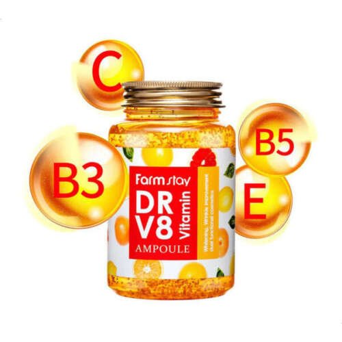امبولة فيتامينات للعناية بالبشرة DR-V8 من فارم ستاي 250 مل - الصورة 2