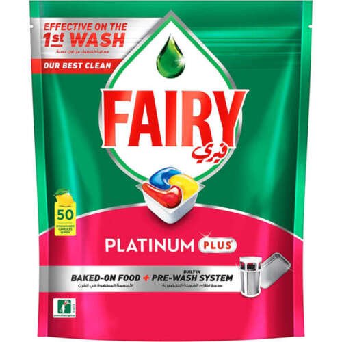 Fairy Platinum Plus Dishwasher Lemon Scent - 50 Capsules