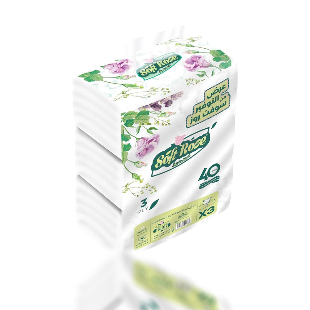 1010308 Soft Rose Soft Tissues 3 Pieces Offer - 500 Tissues