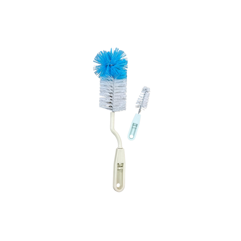 Pink Blue Bottle and Nipple Cleaning Brush Set - 2 Pieces