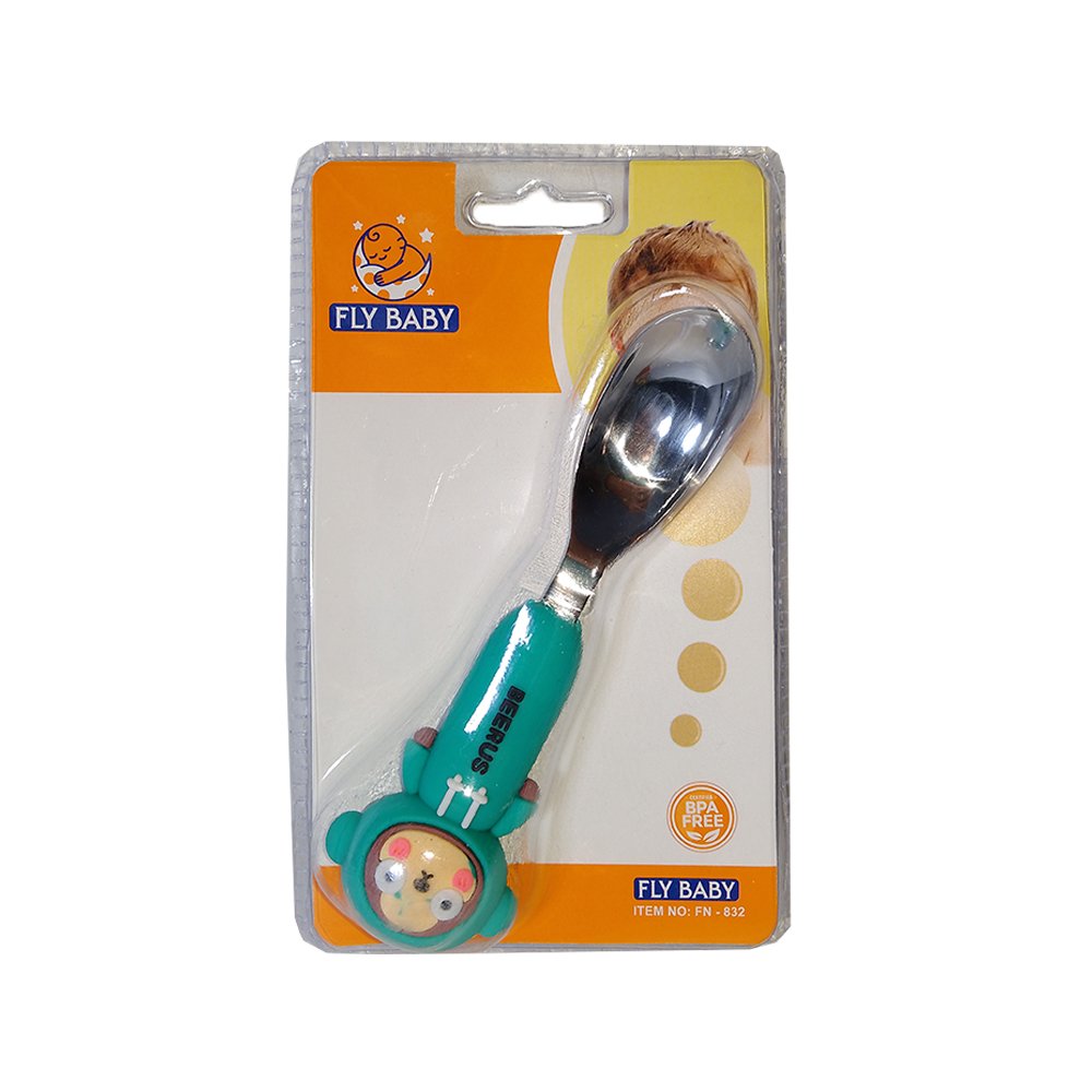 Fly Baby Stainless Steel Spoon - green
