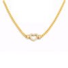 stainless steel collar heart-shaped studded