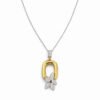 Stainless Steel Silver & Gold Rectangular Necklace