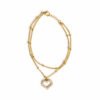 Two-piece stainless steel anklet - heart
