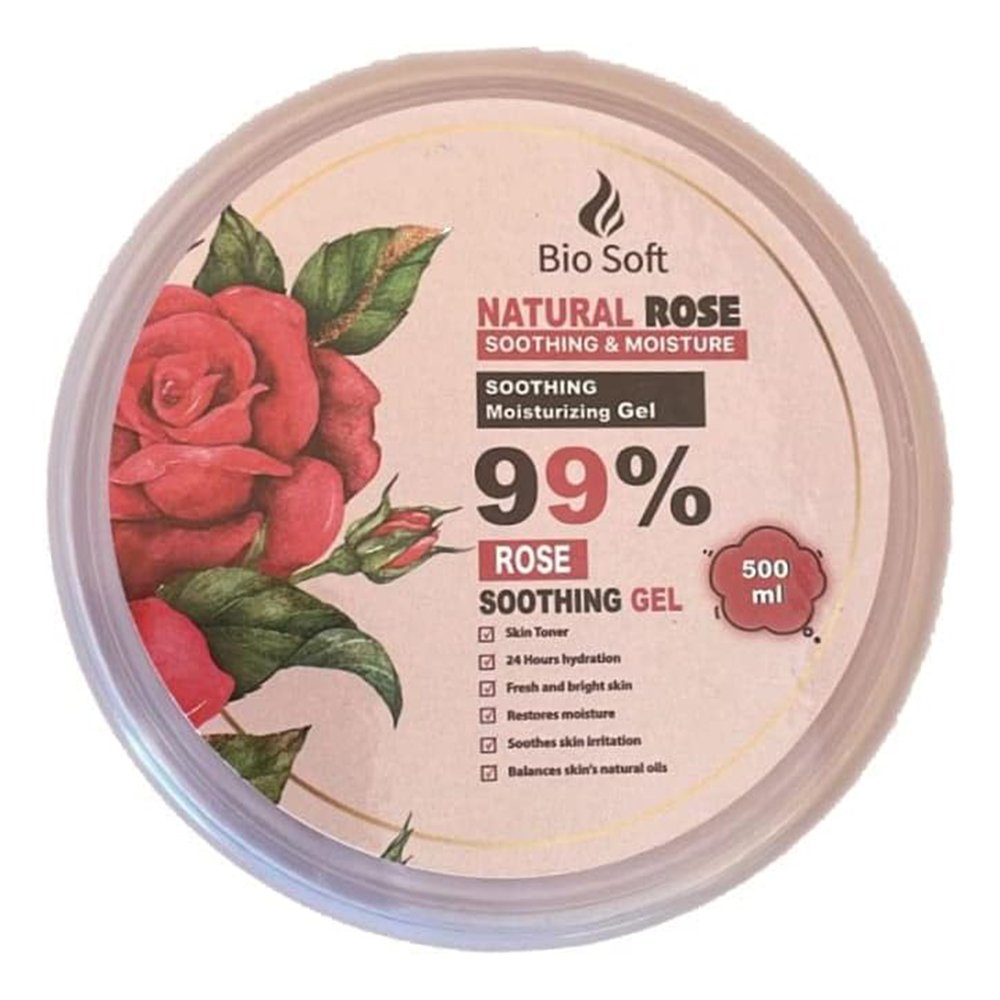 Bio Soft Soothing and Moisturizing Gel for Skin with Natural Rose - 500ml