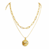 Two-tier stainless steel chain - beaded circle