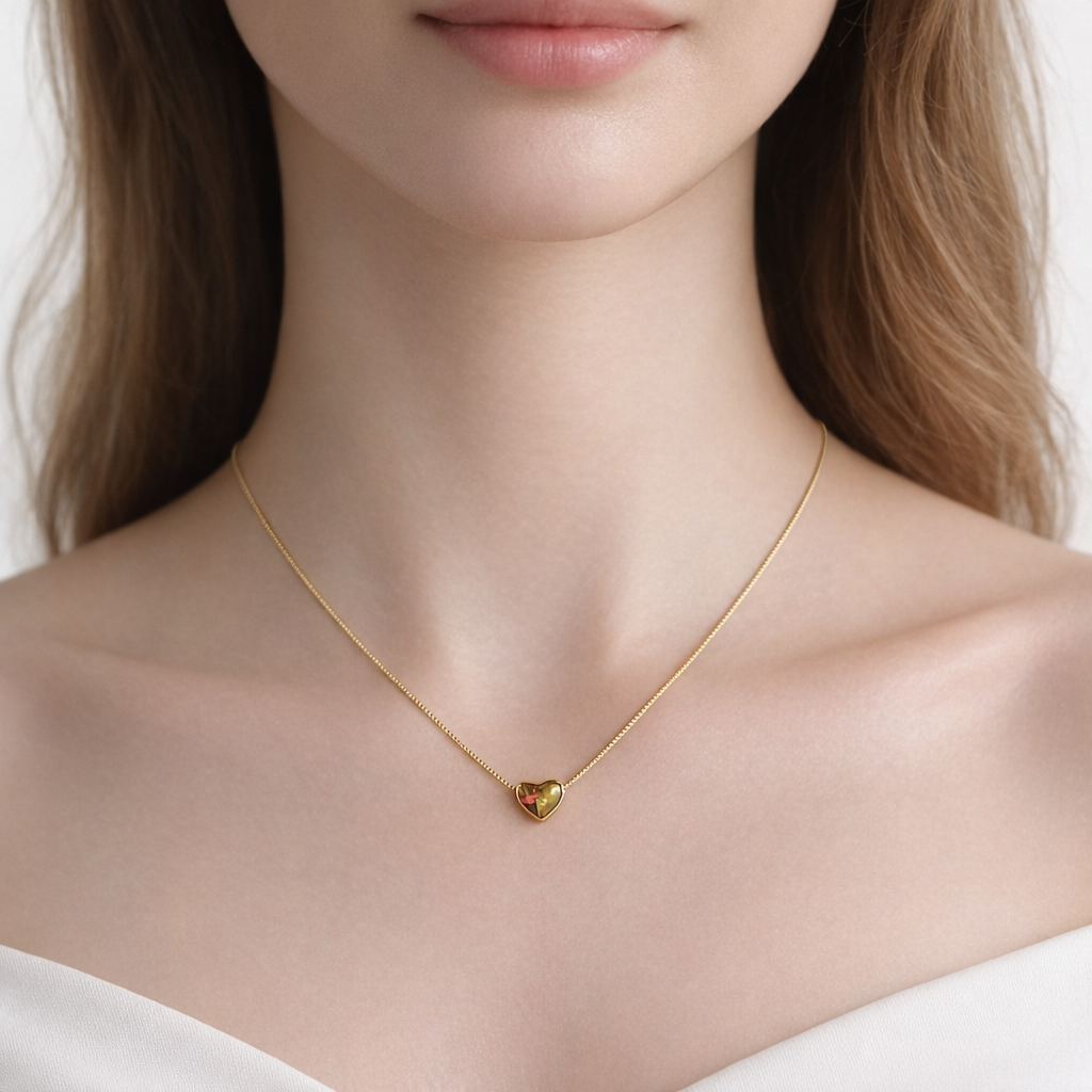 Stainless steel chain - small heart