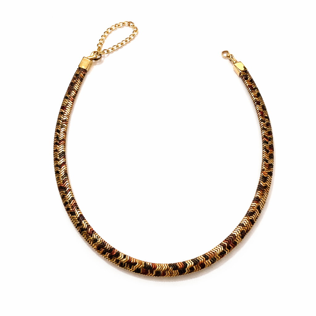 Stainless steel snake back bracelet - Tiger