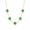 Stainless Steel Rose Pendant - Green