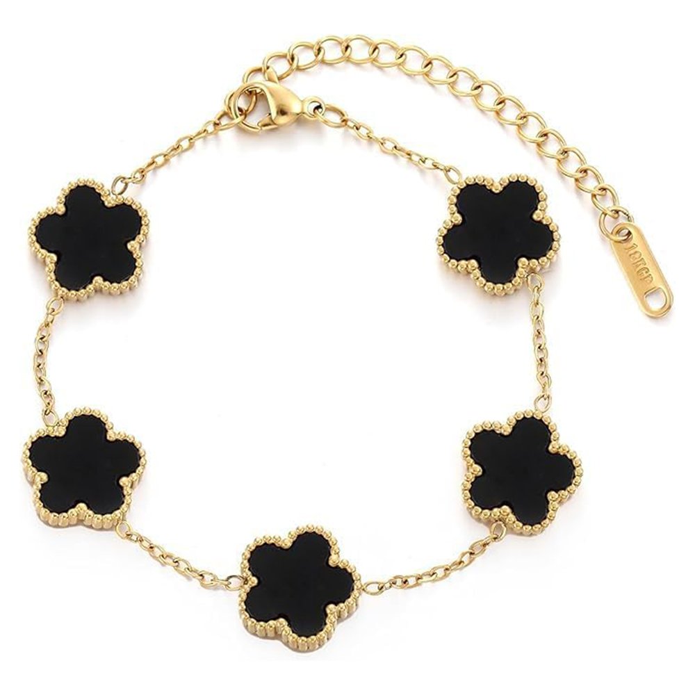 Rose stainless steel strap - black