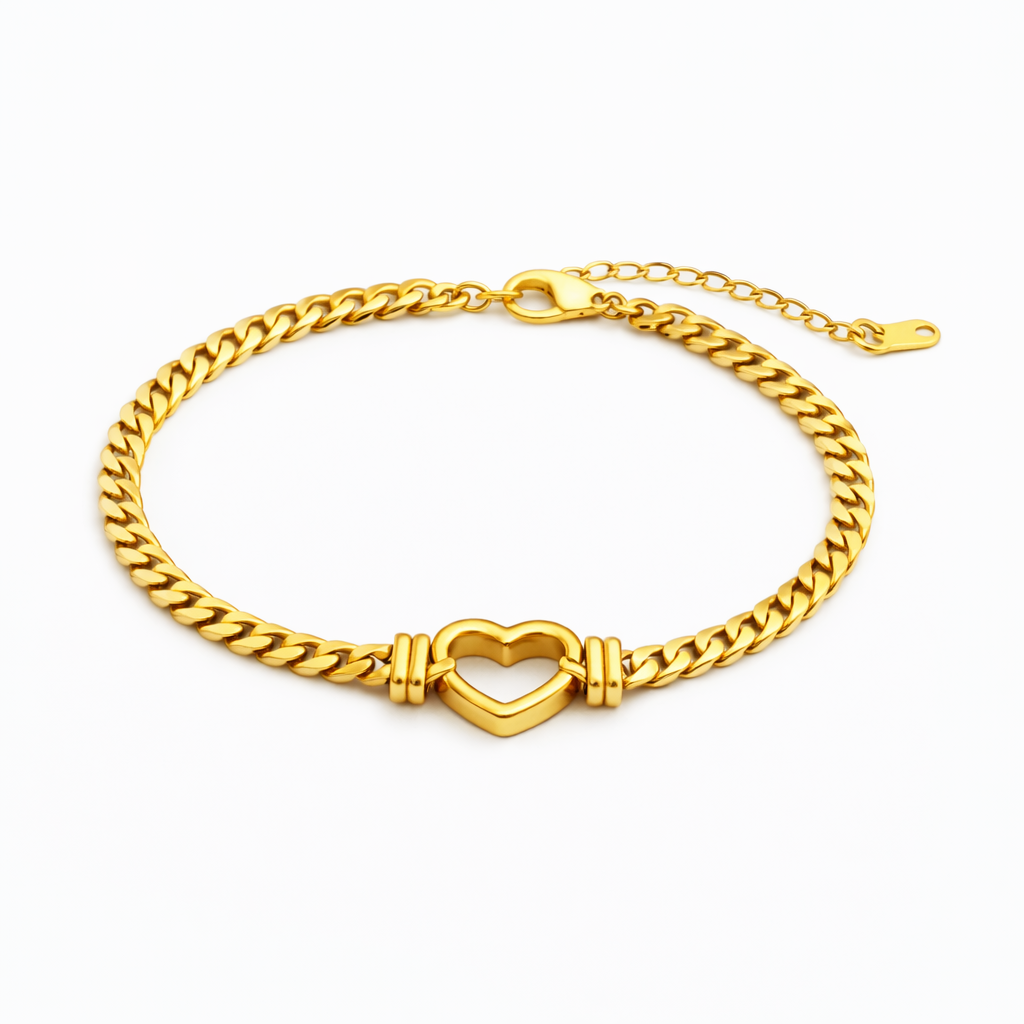Stainless steel strap - heart