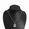 Stainless steel spiral chain with gemstones - silver