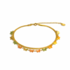 Two-layer stainless steel anklet - butterflies