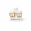 Stainless steel butterfly earrings - white
