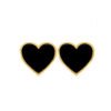 Stainless steel heart earrings - black