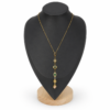 Stainless steel chain long pendant with colored stones