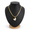 Stainless Steel Snake Back Heart Necklace - white