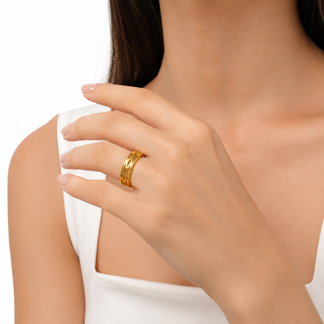 Stainless steel ring empty Bombay – thin